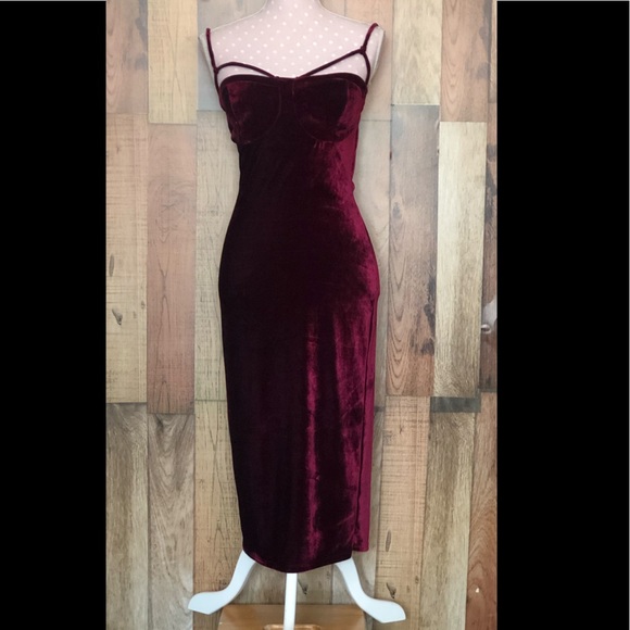 Fashion Nova Dresses & Skirts - NEW! Fashion Nova, red velvet dress large